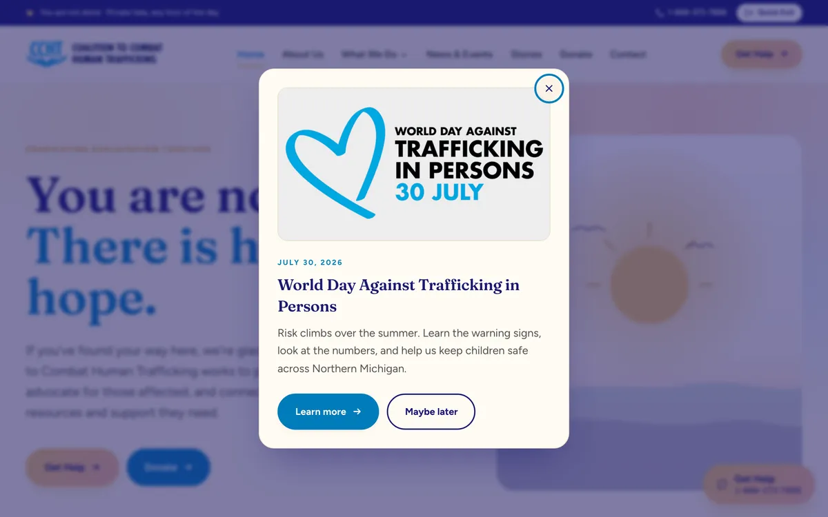 Coalition to Combat Human Trafficking website by DockSyde