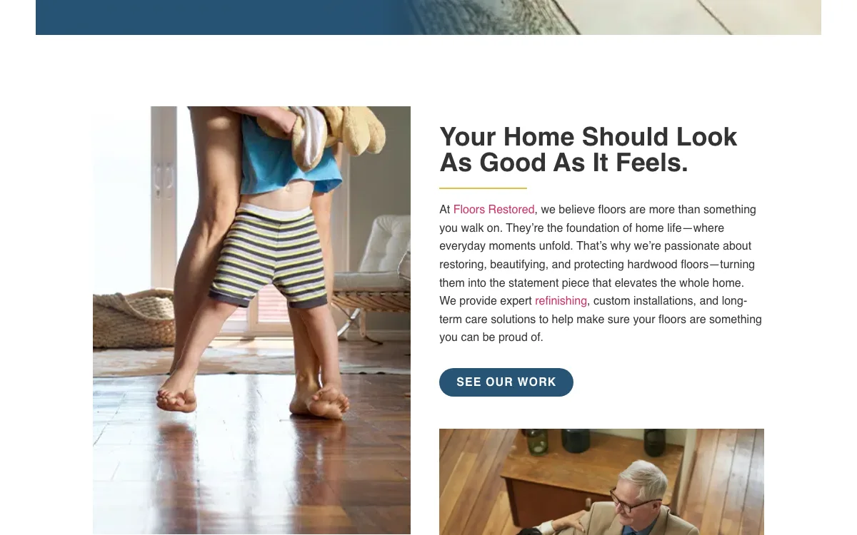 Floors Restored website by DockSyde
