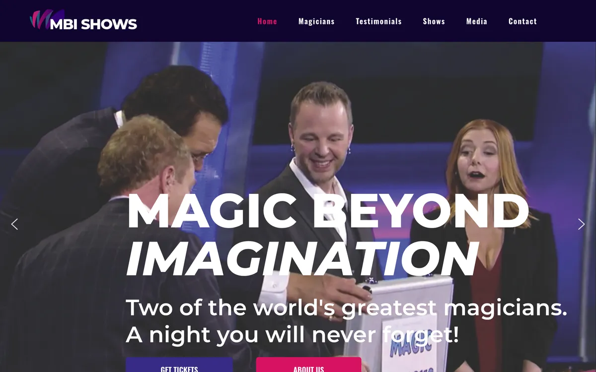 Magic Beyond Imagination website by DockSyde