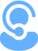 Icon of a person wearing a headset, shown in blue, representing expert support in hosting services.