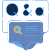 Illustration of overlapping chat bubbles with "Q & A" and a magnifying glass symbol, highlighting strategies to optimize Google Business Profile for business growth in Traverse City.