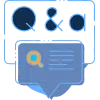 Q&A graphic illustrating Google Business Profile optimization, featuring search icon and speech bubble, relevant for enhancing local business visibility and customer engagement.