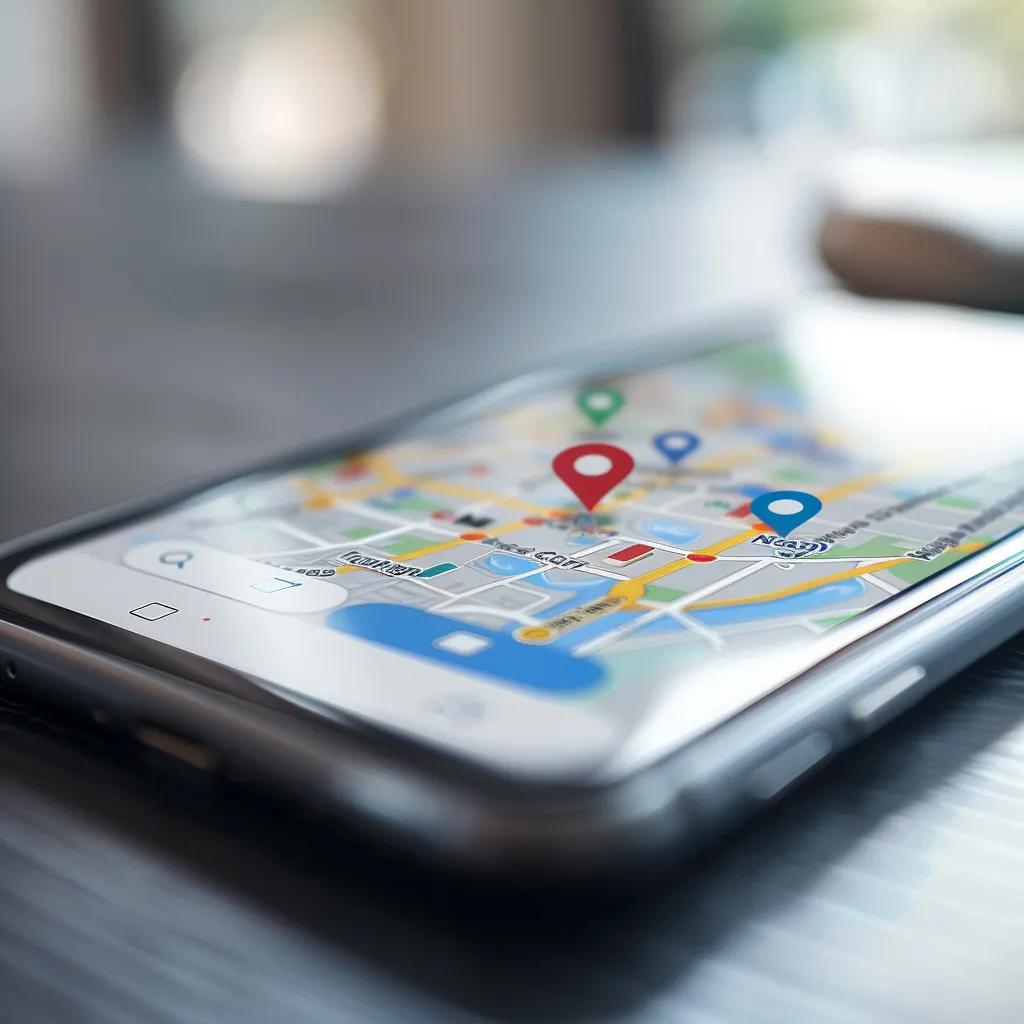 A smartphone screen displaying Google Maps search results for local businesses in Traverse City.
