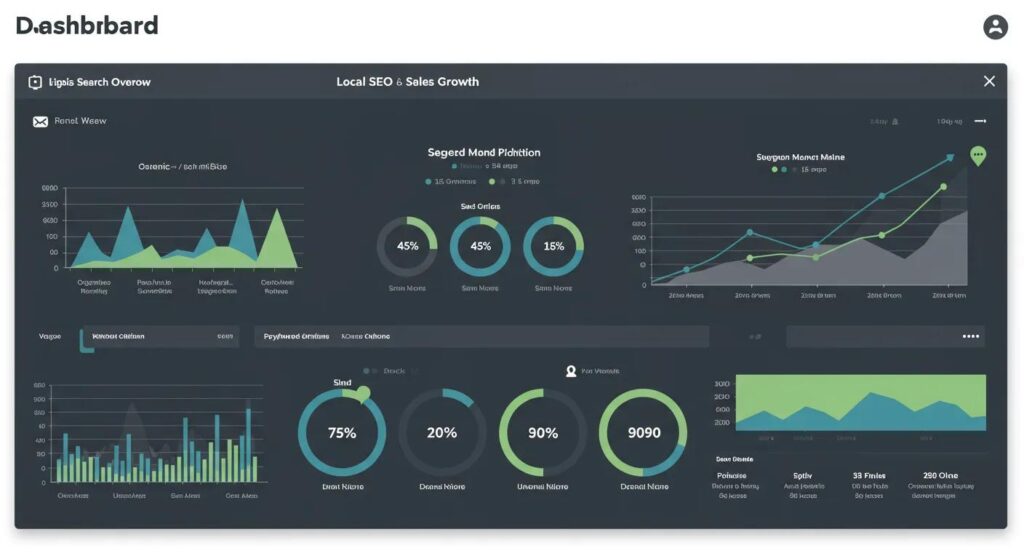 Dashboard or chart showing key performance indicators (KPIs) for local SEO and sales growth