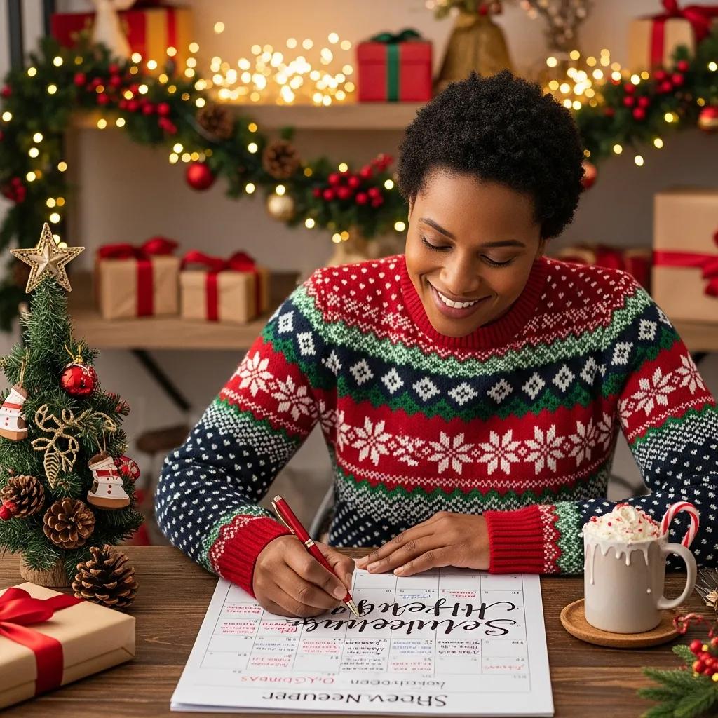 Manager mapping out holiday and special hours on a wall calendar