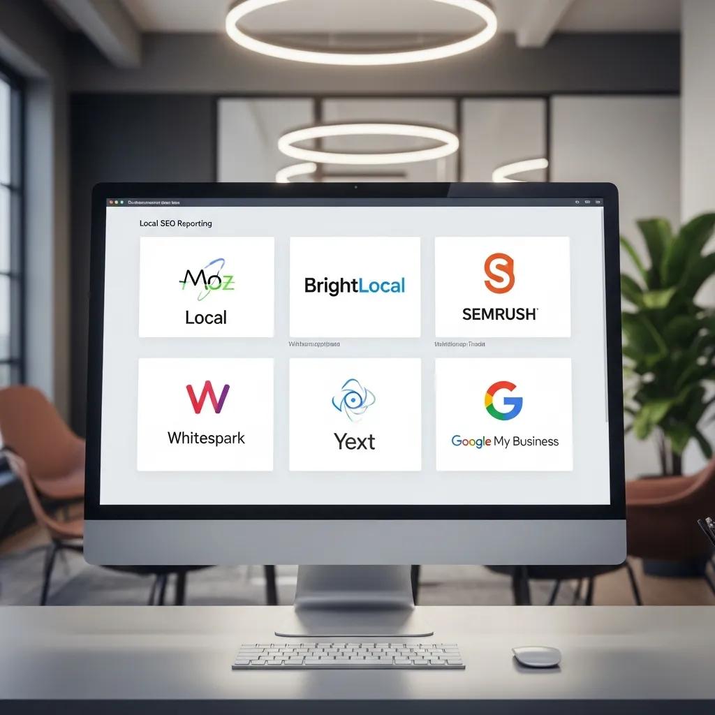 Dashboard showing several popular local SEO reporting tools