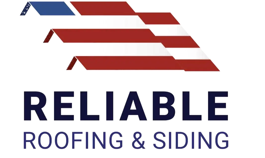 Reliable Roofing and Siding company logo with American flag design
